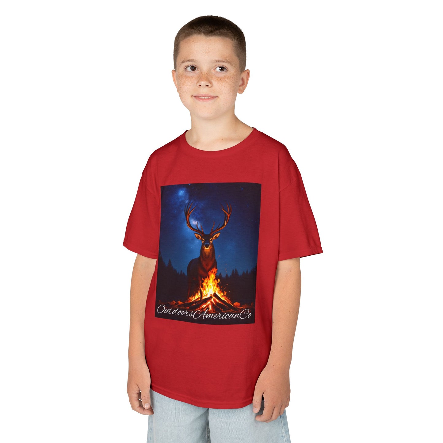 Kids Deer Night Fire Tee
