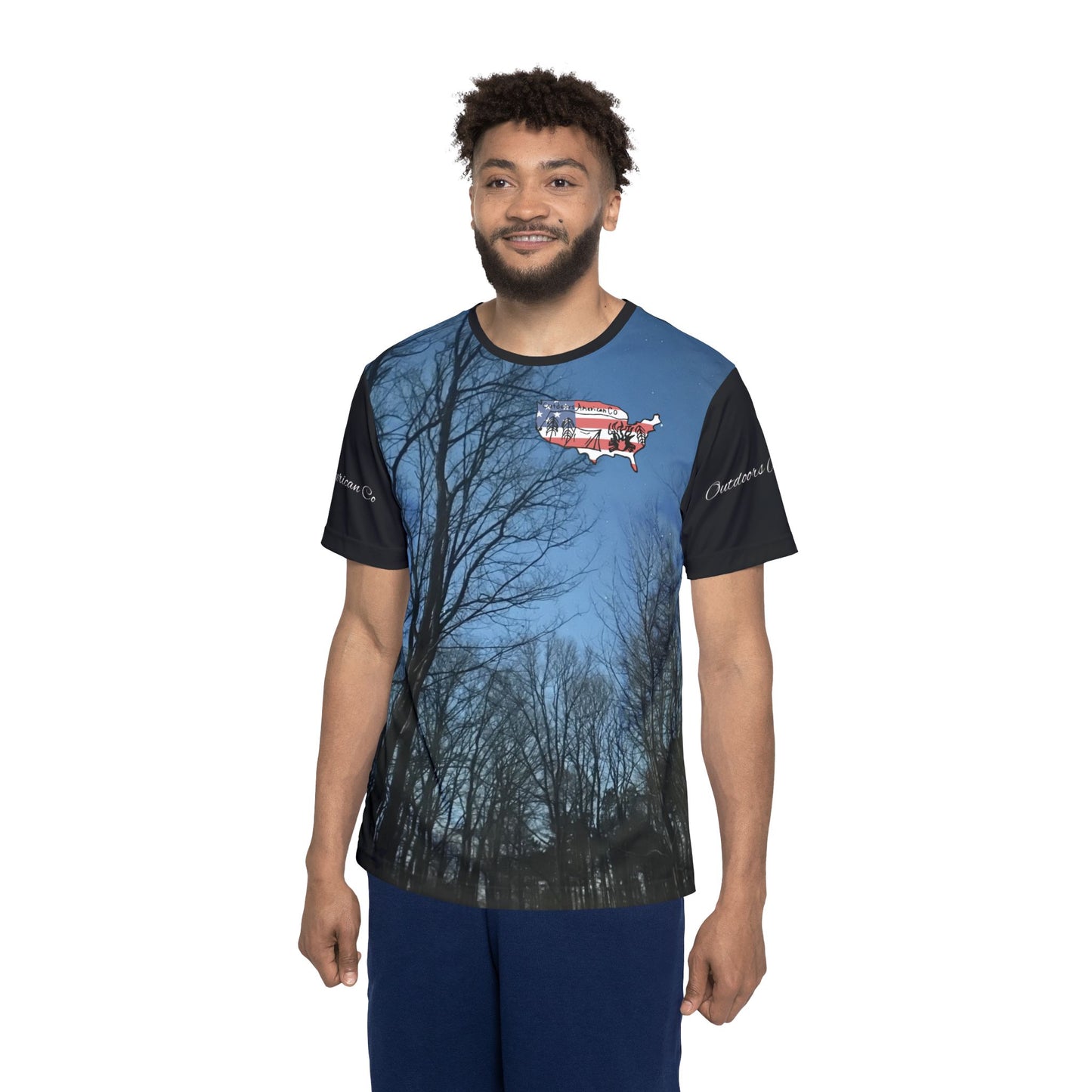 Dusk Trees Athletic Shirt