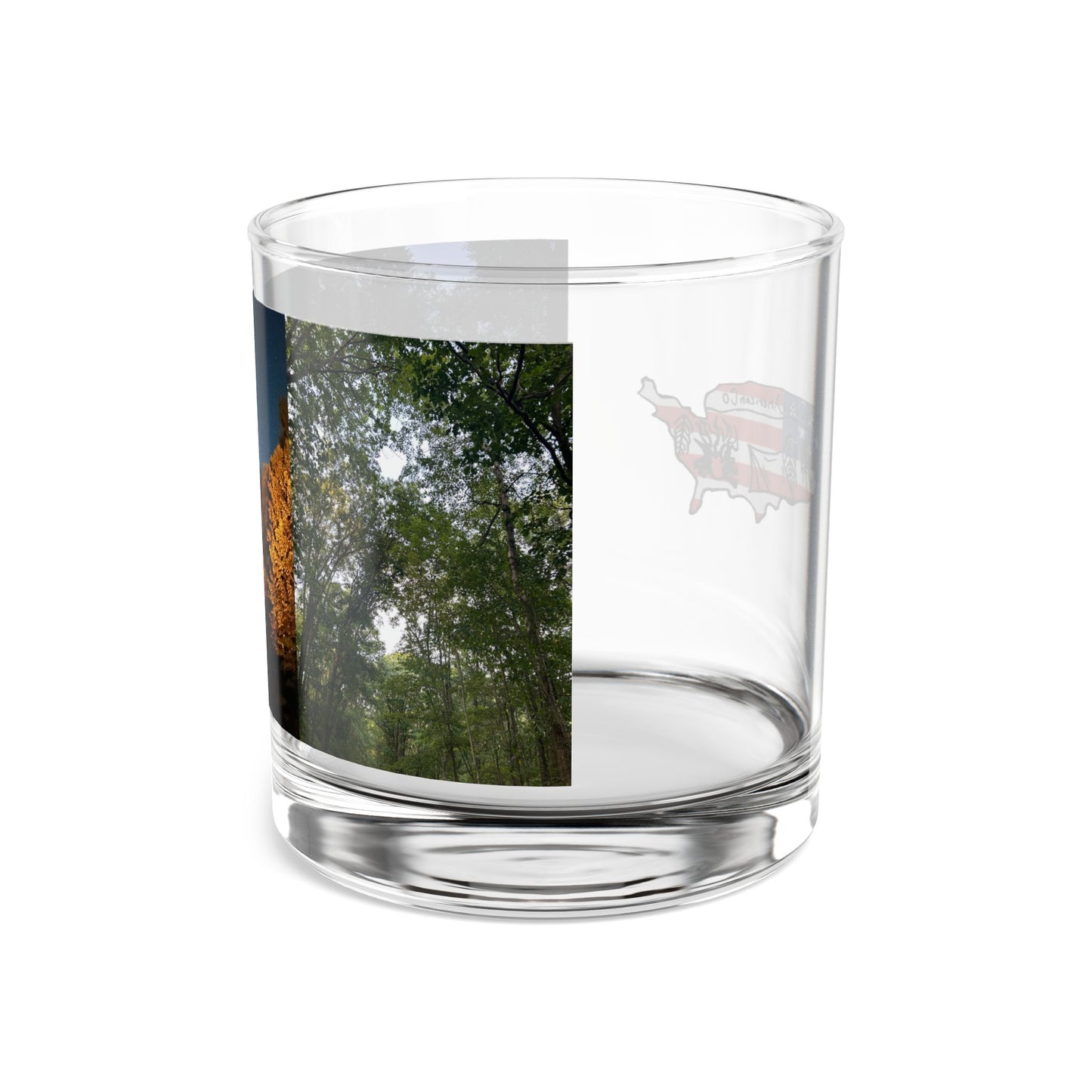 Dark Autumn Trees Rocks Glass, 10oz