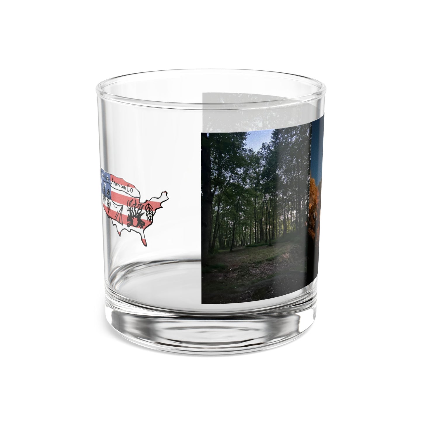 Dark Autumn Trees Rocks Glass, 10oz