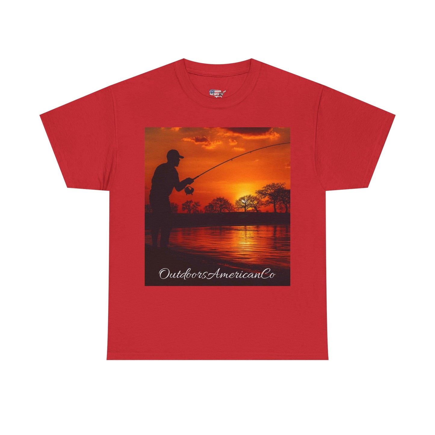 Red Sunset Fishing Cotton Tee
