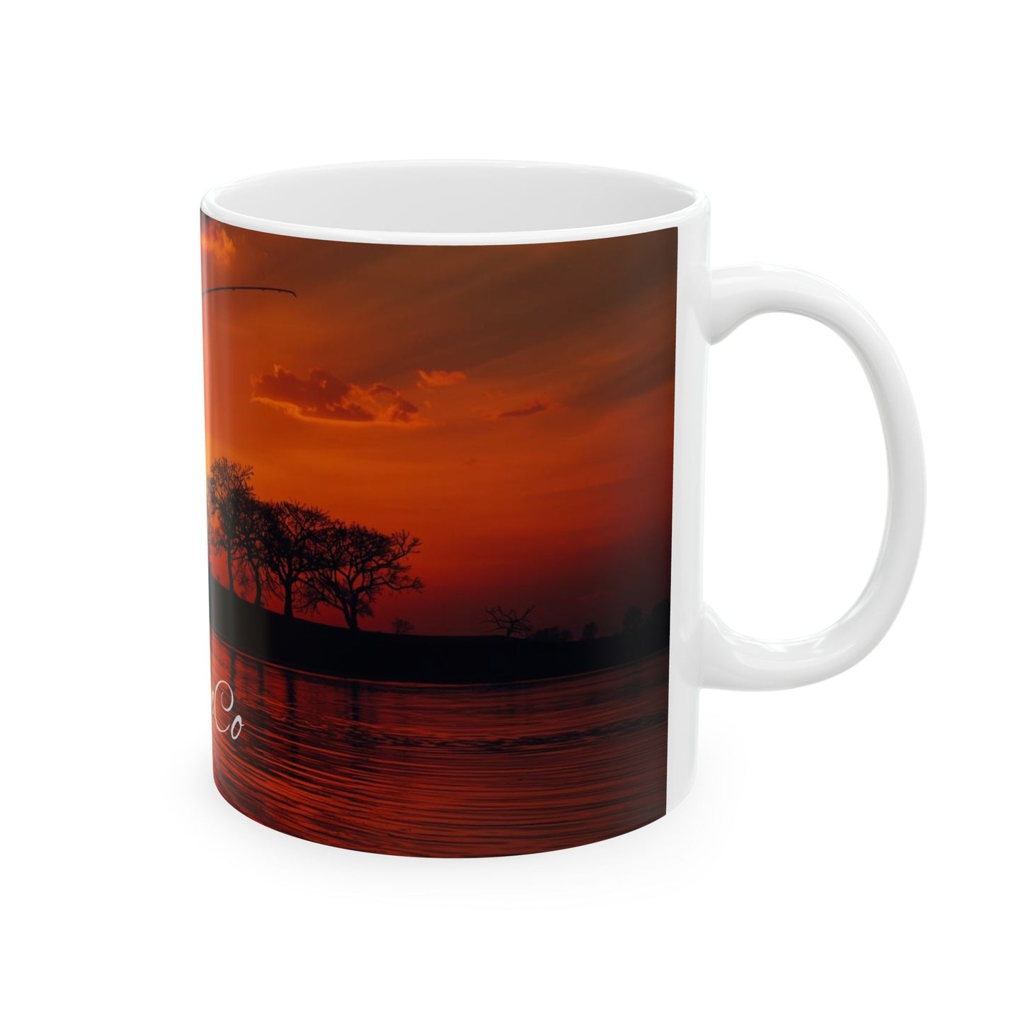 Red Sunset Fishing Mug