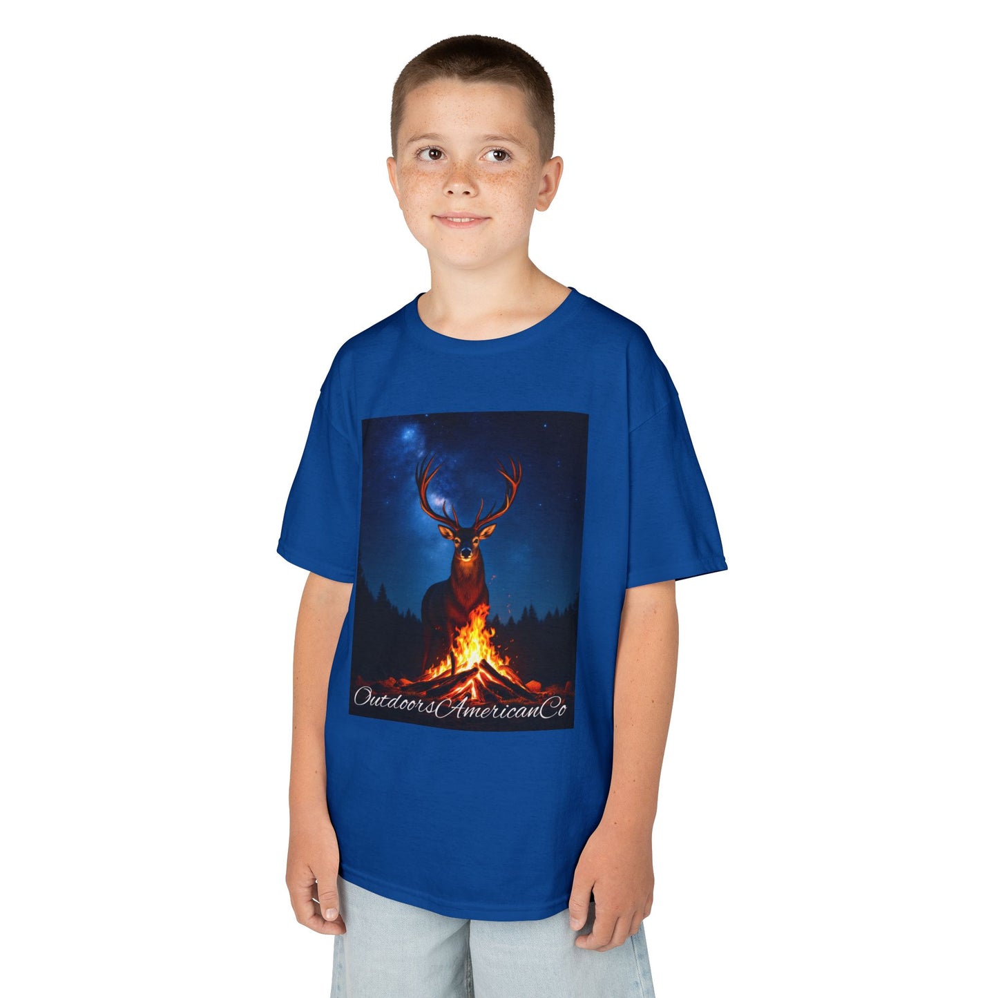 Kids Deer Night Fire Tee