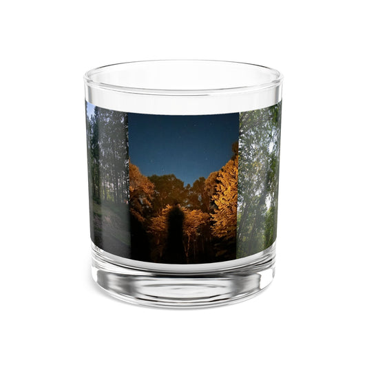 Dark Autumn Trees Rocks Glass, 10oz