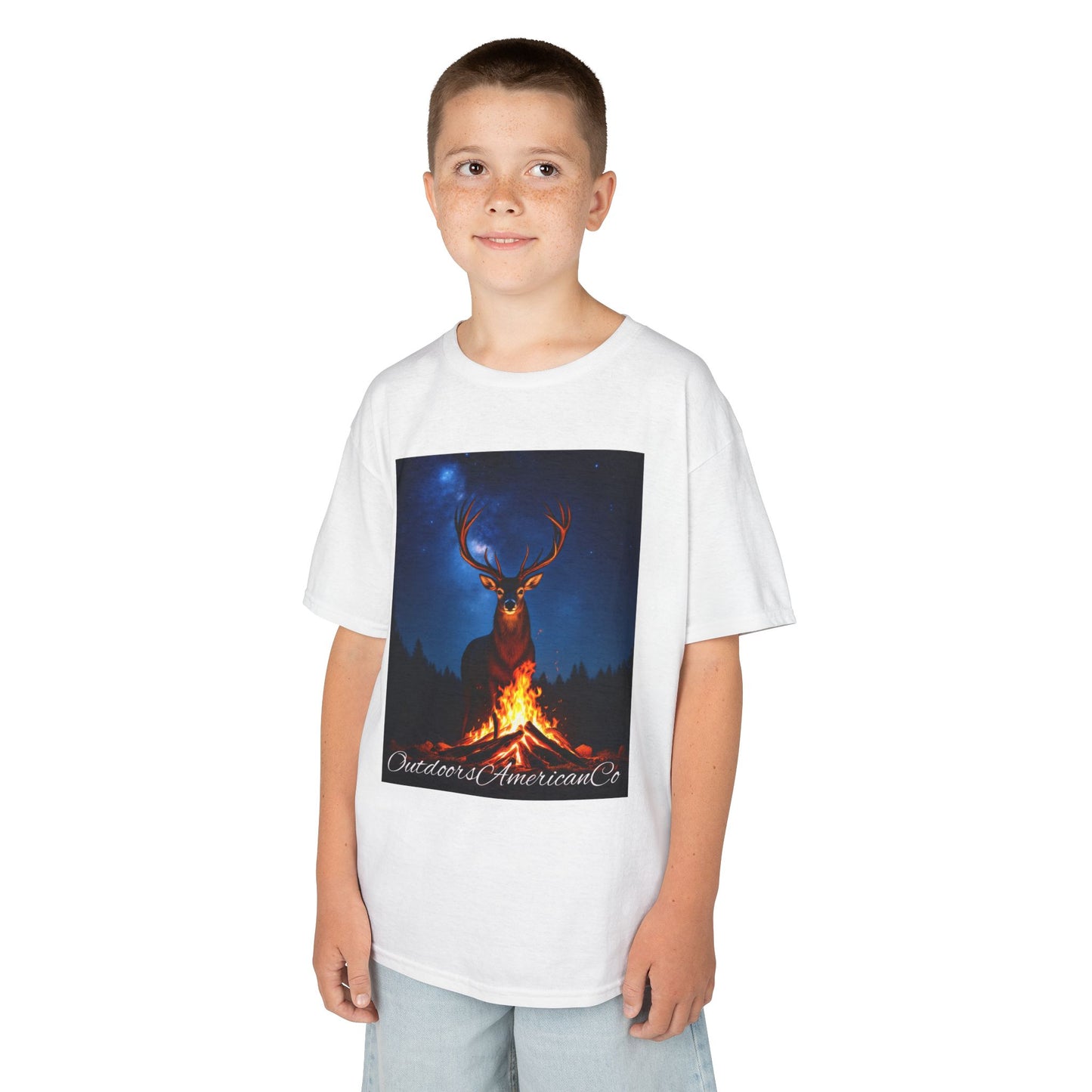 Kids Deer Night Fire Tee