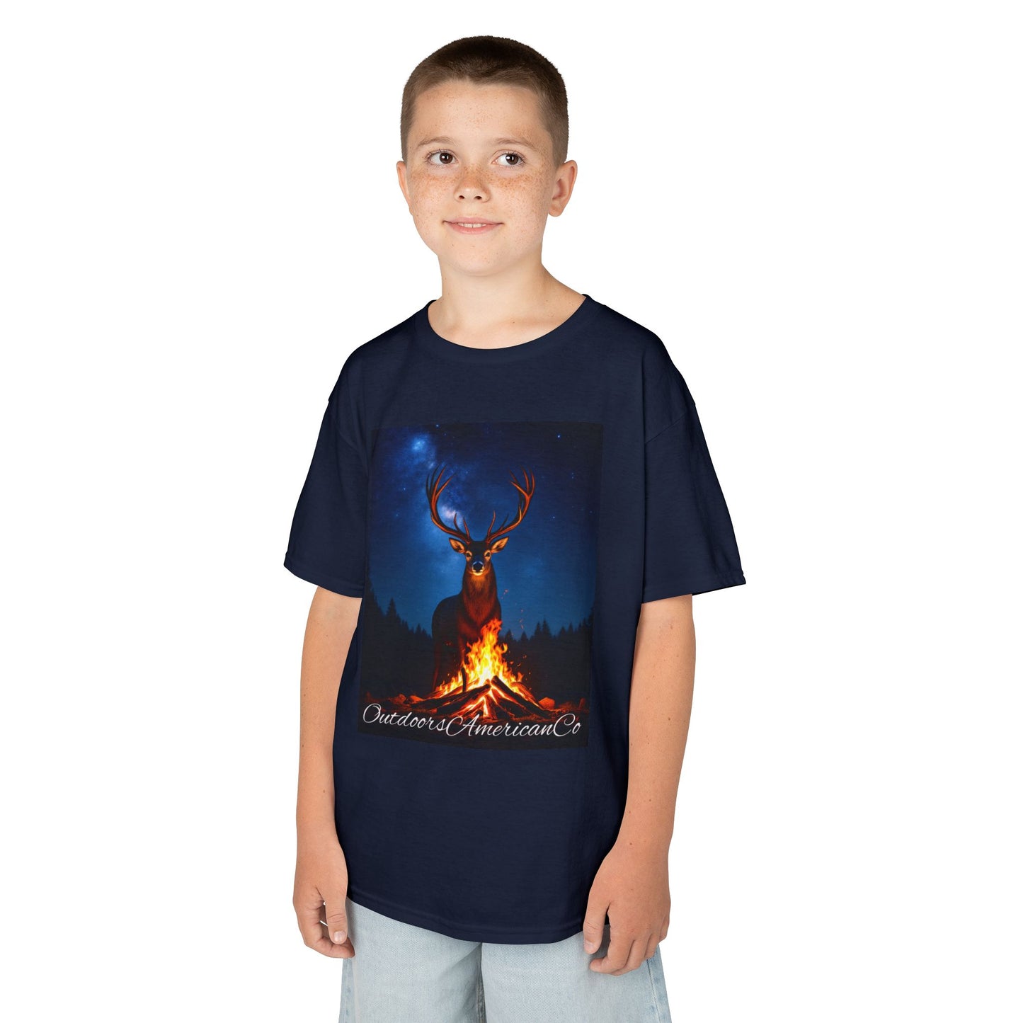 Kids Deer Night Fire Tee