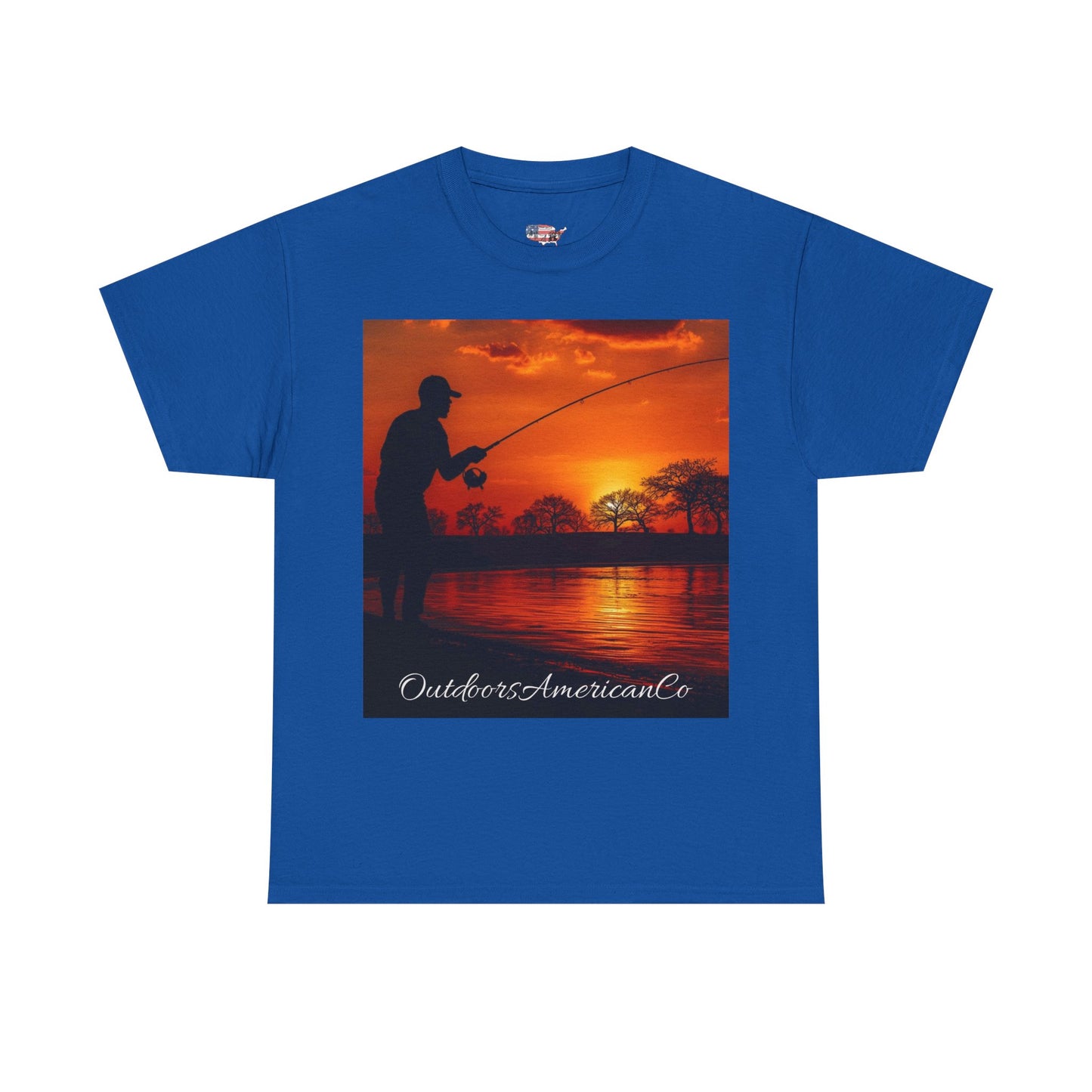 Red Sunset Fishing Cotton Tee
