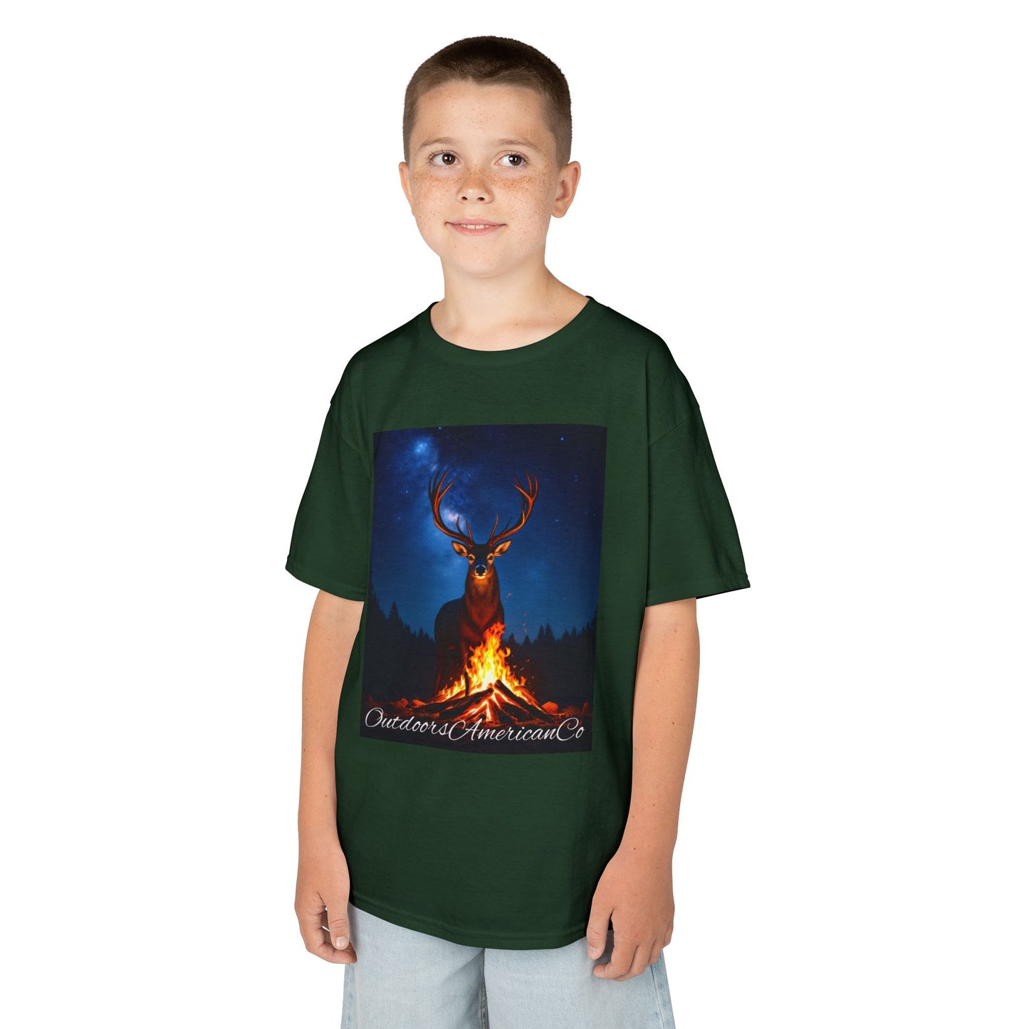 Kids Deer Night Fire Tee