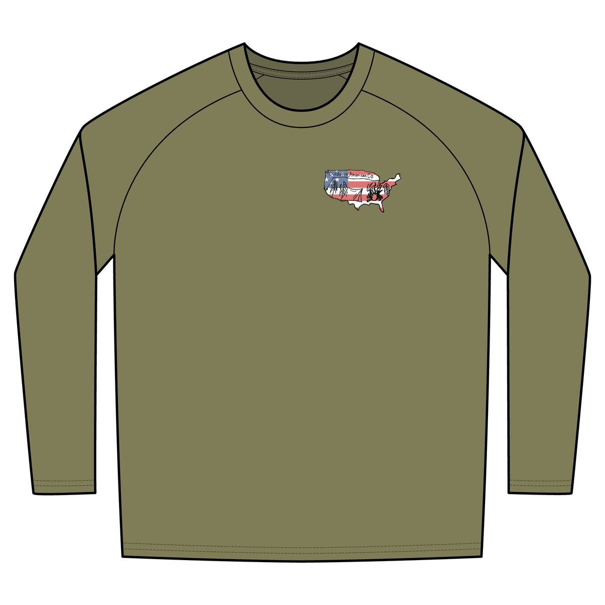 Long Camo Sleeved Logo Fishing Shirt
