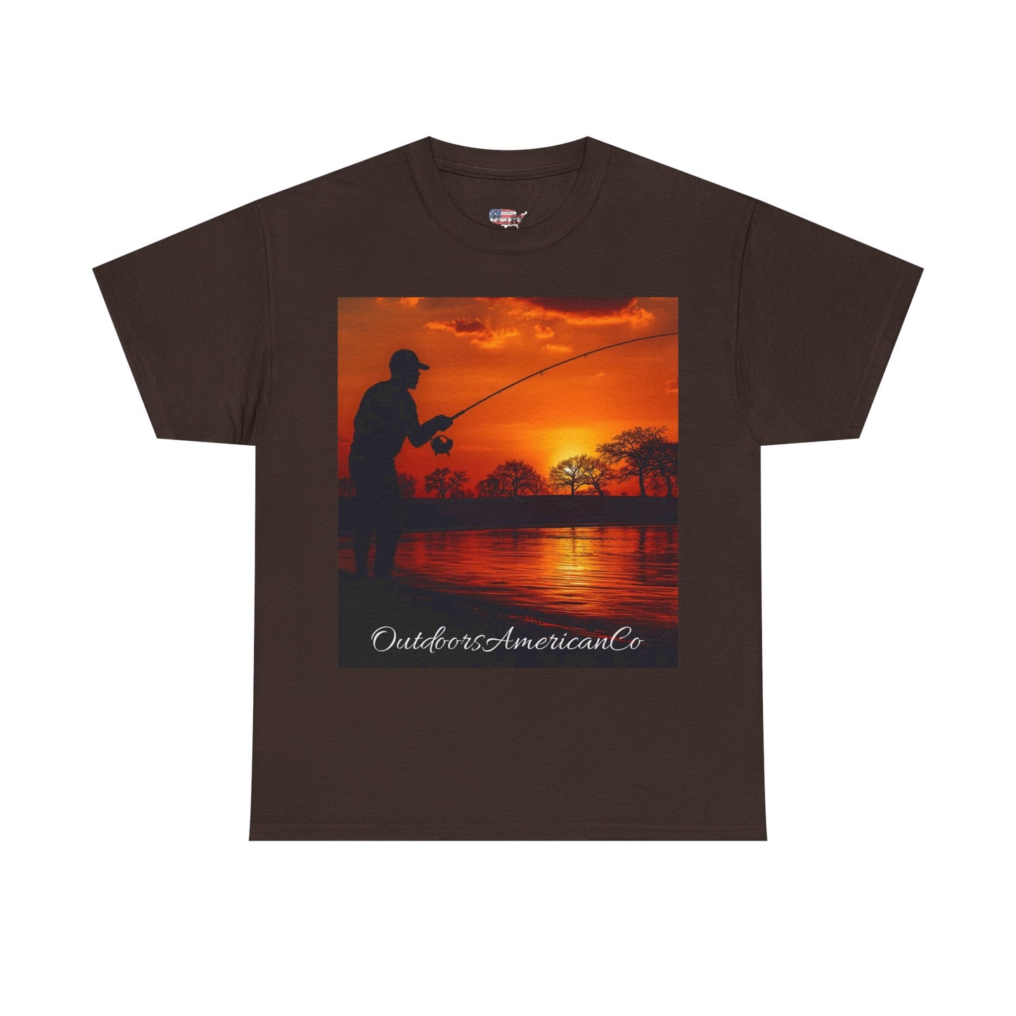 Red Sunset Fishing Cotton Tee