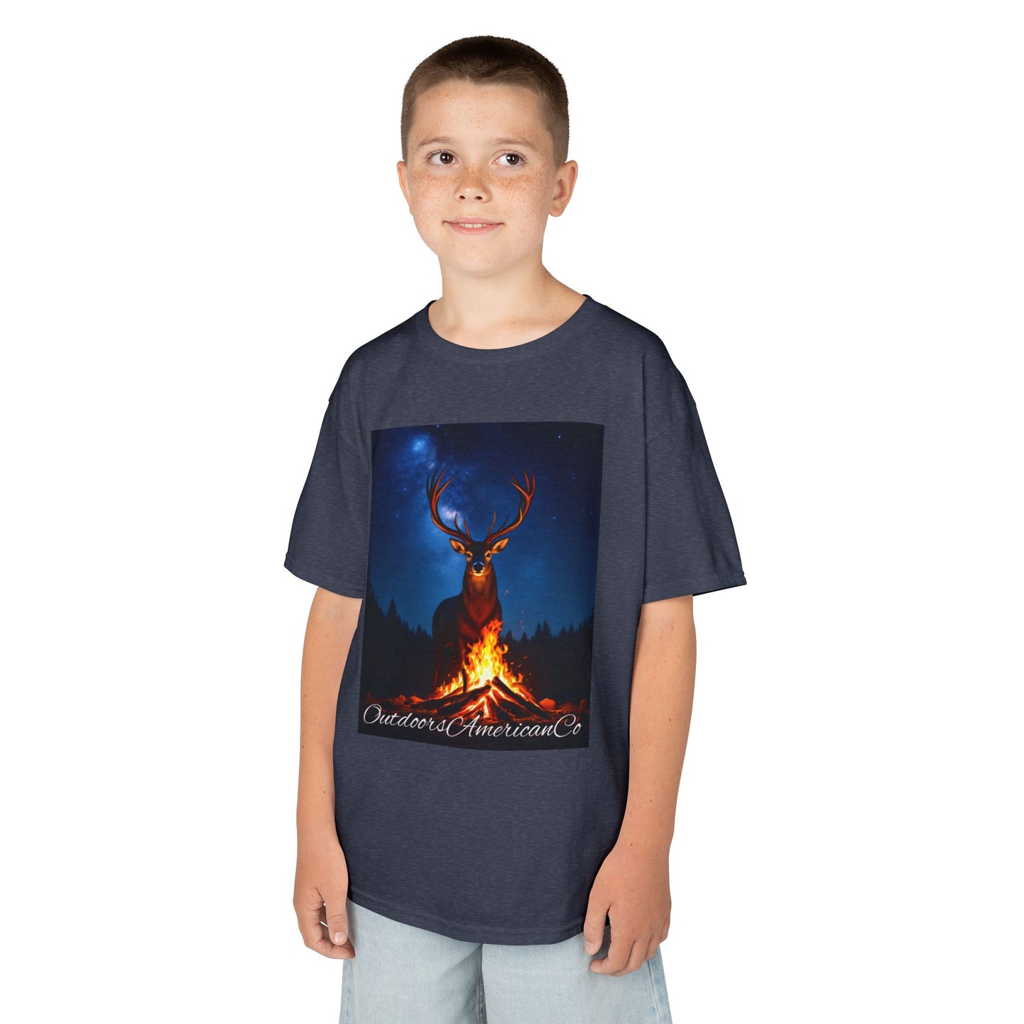 Kids Deer Night Fire Tee