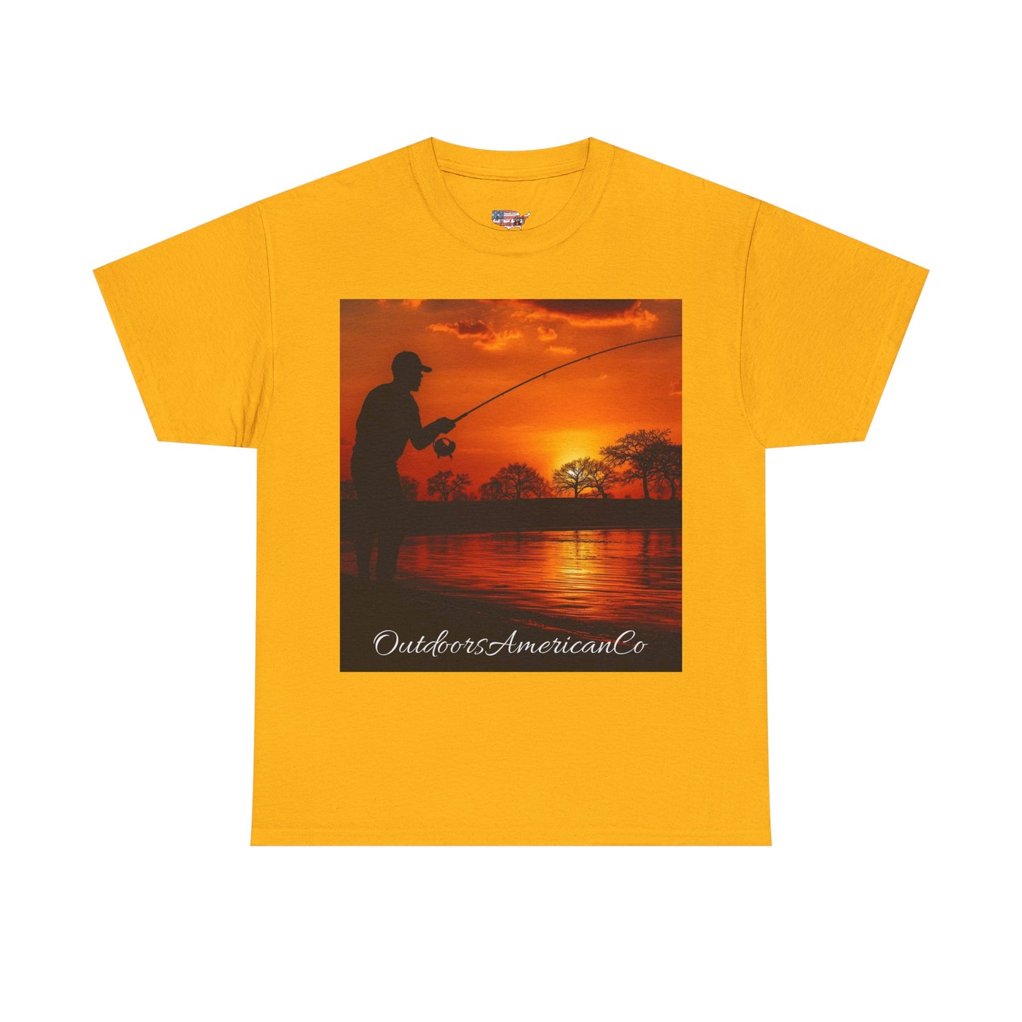 Red Sunset Fishing Cotton Tee