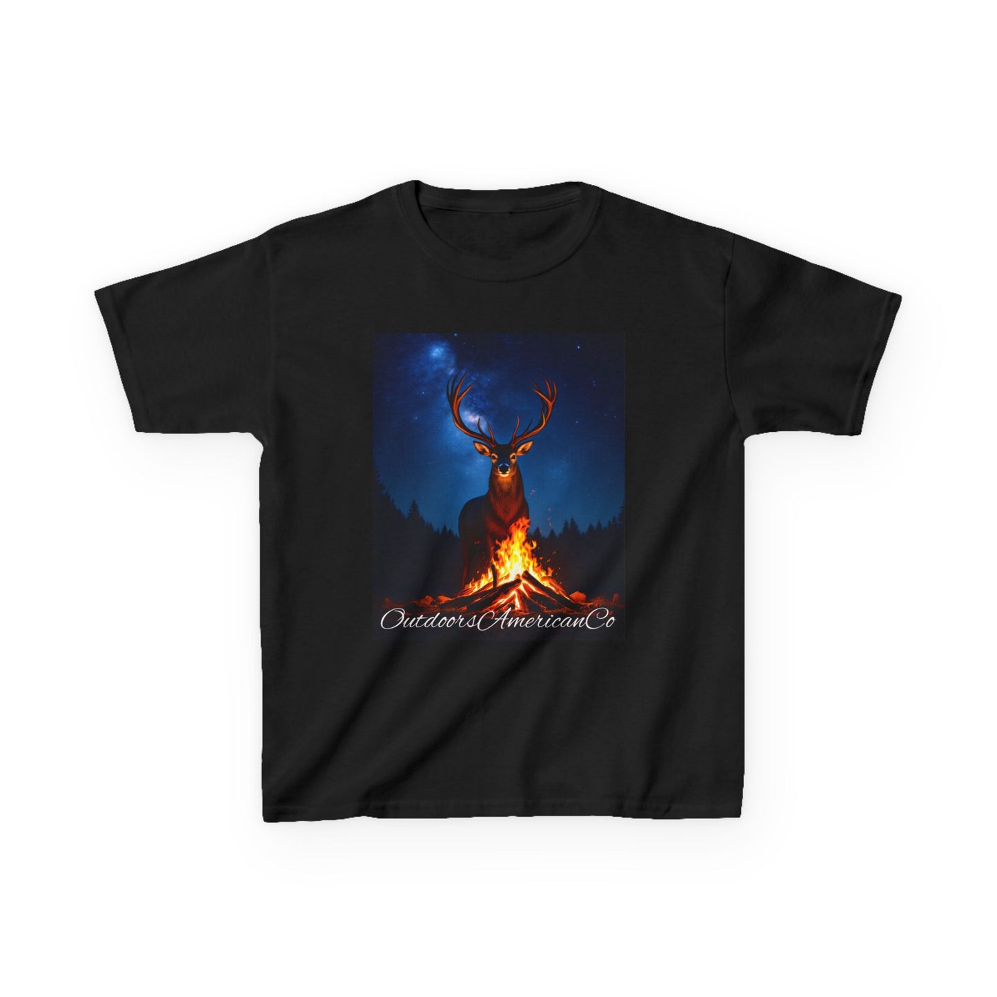 Kids Deer Night Fire Tee