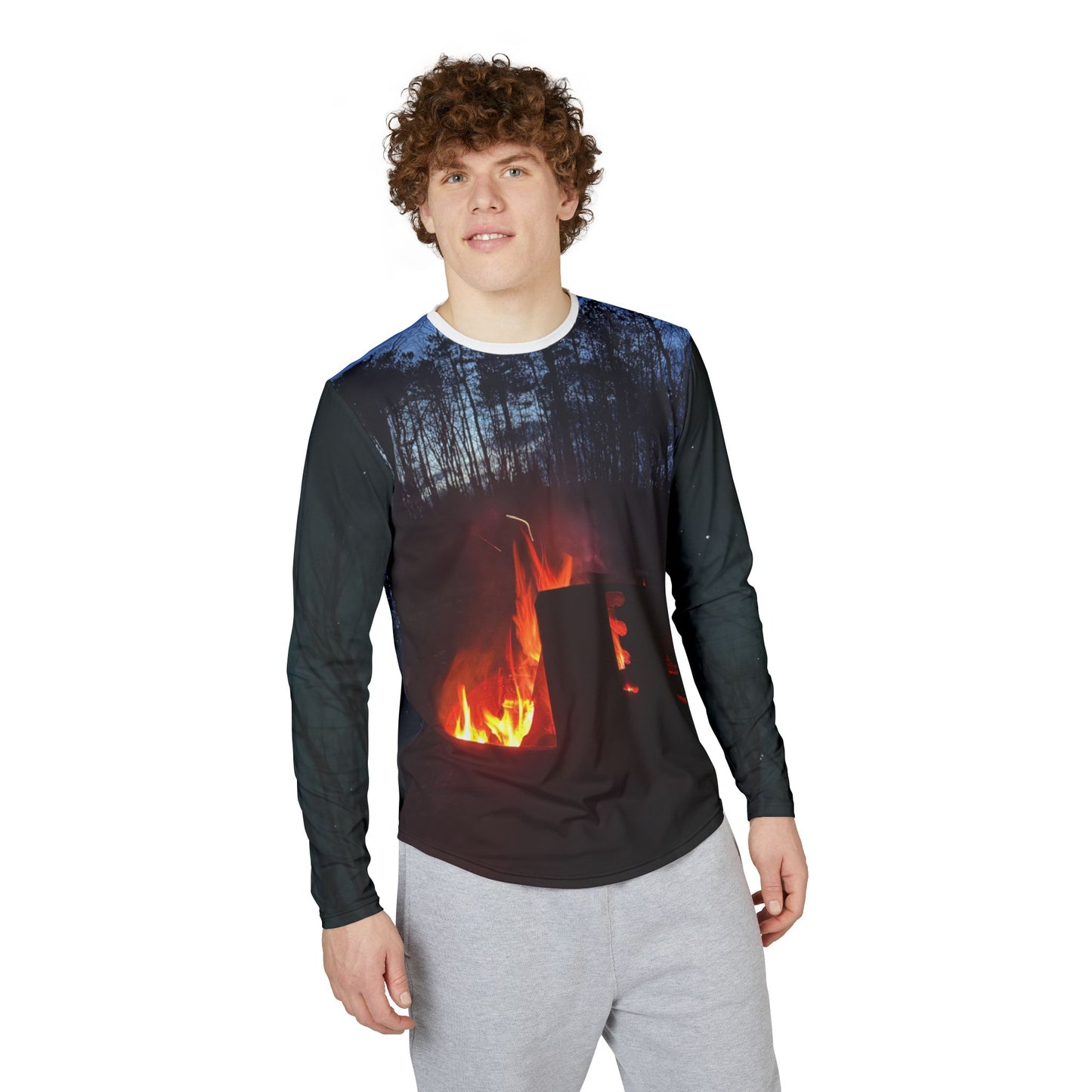 Camp Night Fishing Moisture-Wicking Long Athletic Sleeve Shirt