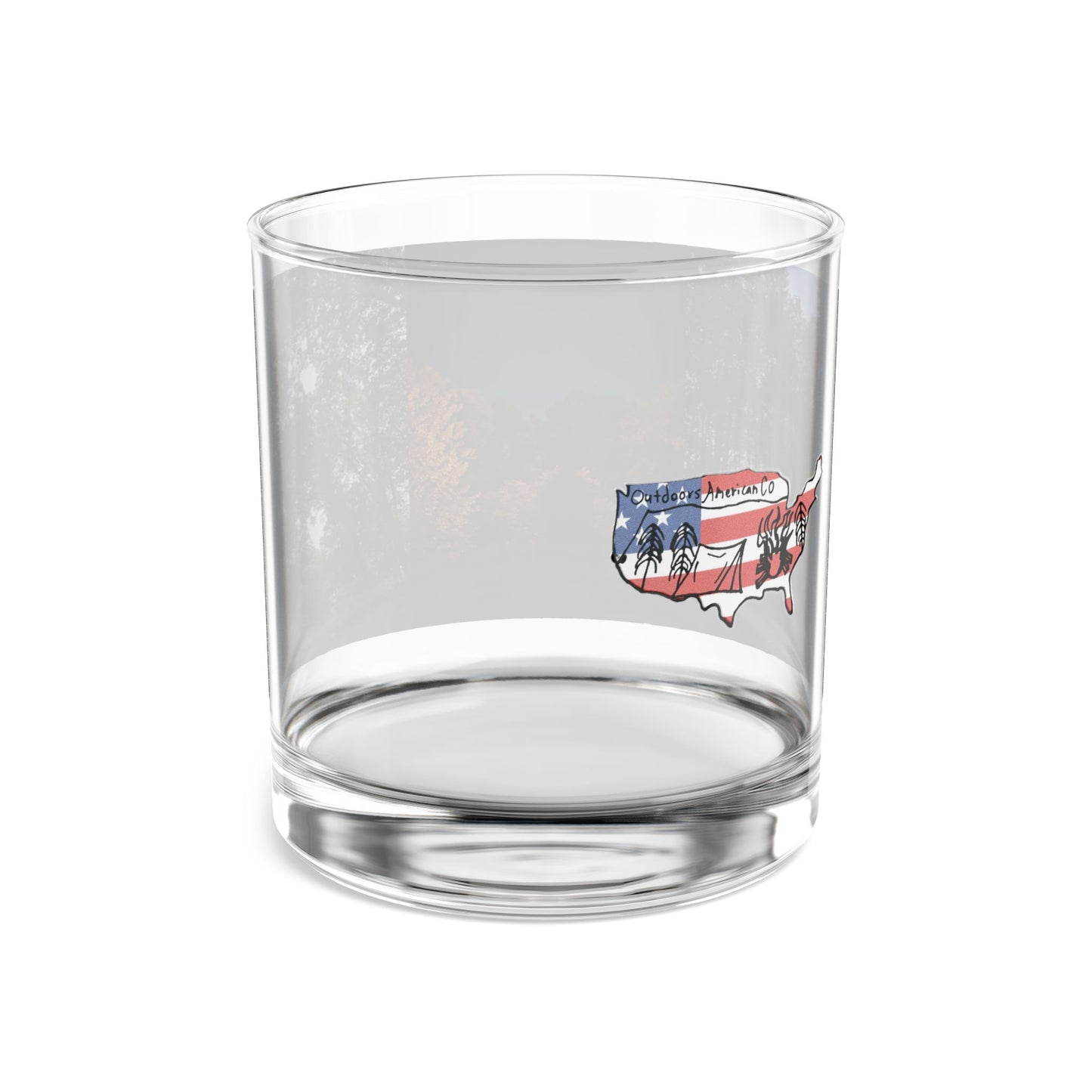 Dark Autumn Trees Rocks Glass, 10oz
