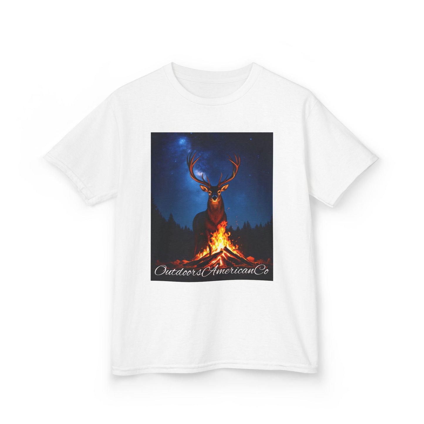 Kids Deer Night Fire Tee