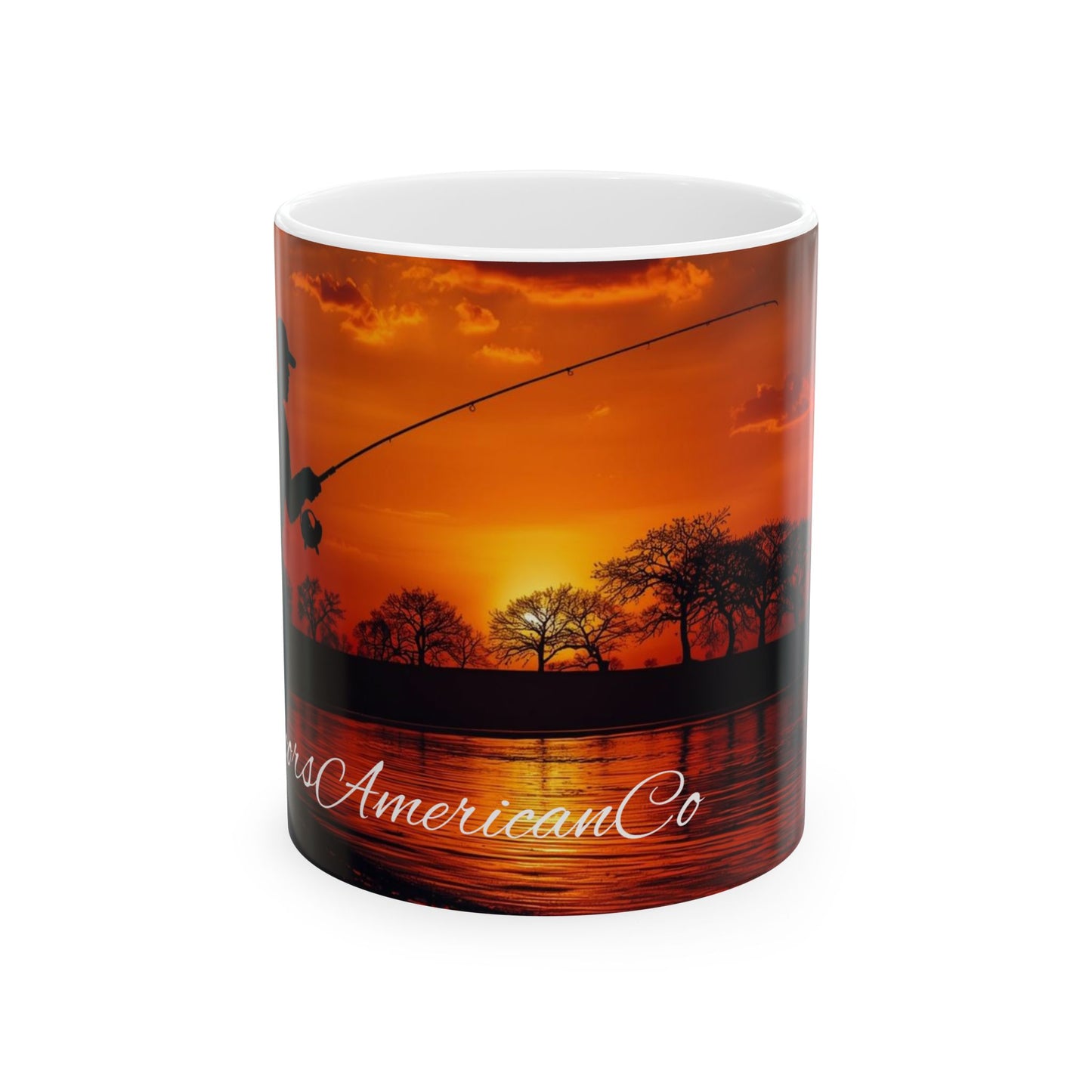 Red Sunset Fishing Mug
