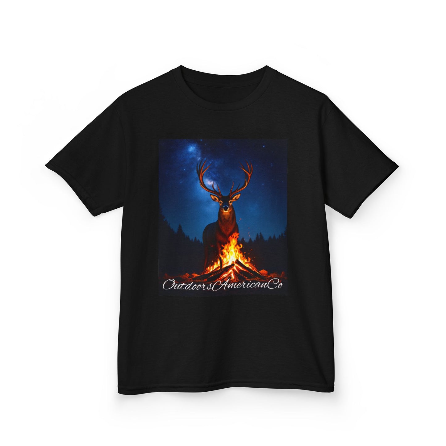 Kids Deer Night Fire Tee