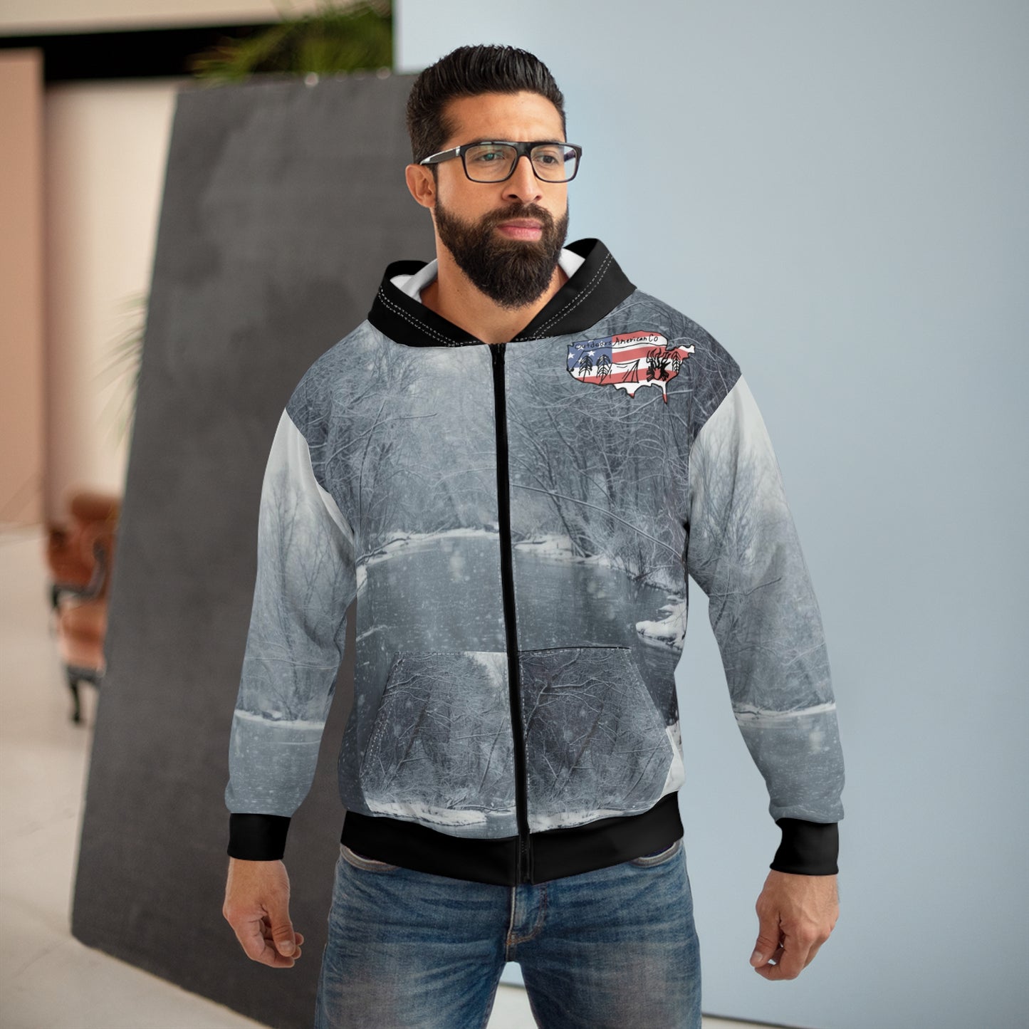 Snowy Creek Fishin Zip Hoodie